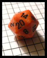 Dice : Dice - 20D - Chessex Orange with Peach Speckles with Black Numerals - Ebay June 2010